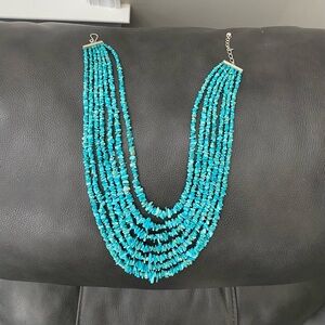 Jay King  Desert Rose Trading -7 Strand Turquoise Necklace/ Sterling Silver